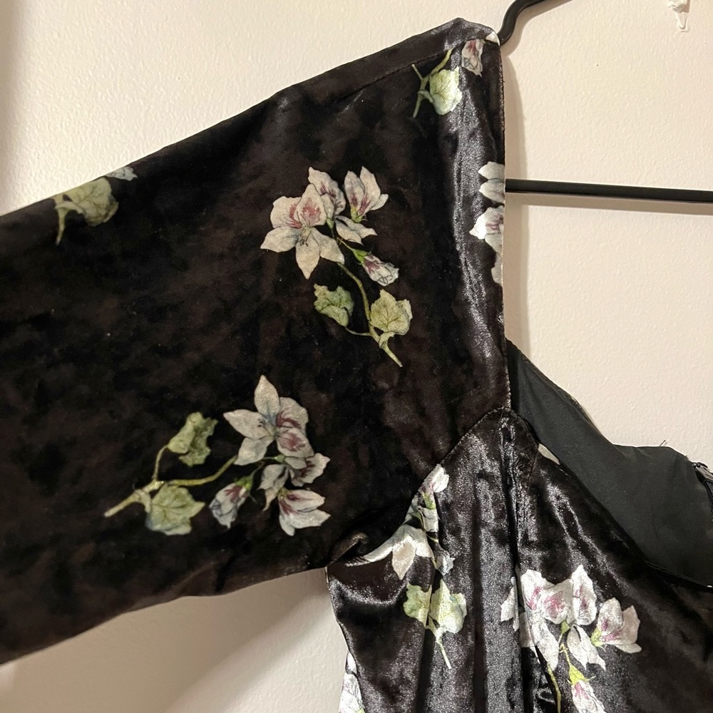 Anthropologie Hutch Velvet Square Neck Floral Midi Dress Sz XL - Picture 6 of 10